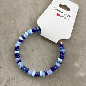 Blue Glass Beaded Bracelet